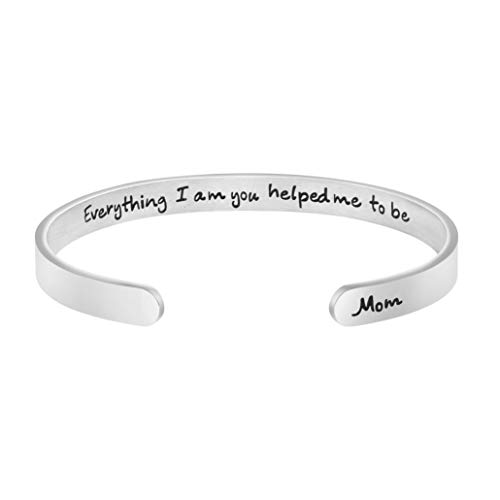 Joycuff Bracelets for Women Personalized Inspirational Jewelry Mantra Cuff Bangle Friend Encouragement Gift for Her