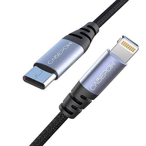 USB C to Lightning Cable 6ft, Cabepow Apple MFI Certified Nylon Braided Smallest Head USB-C to Lightning Cable 18W for iPhone 11/11 Pro / 11 Pro Max/X/XS/XR/XS Max / 8/8 Plus