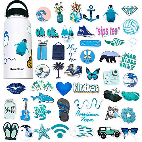 VSCO Vinyl Stickers 50 Pcs Waterproof Aesthetic Trendy Water Bottles Stickers Suitable for Hydro Flask,Laptop,Phone,Travel,Sharing,Yeti, Car