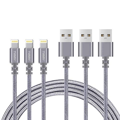 Book Cover TIMMY iPhone Charger 3PACK 6Feet Nylon Braided Long USB Fast Charging Cable High Speed Connector Data Sync Transfer Cord Compatible with iPhone Xs Max/X/8/7/Plus/6S/6/SE/5S iPad