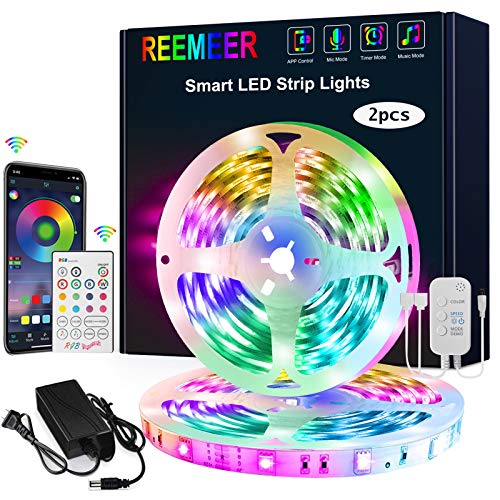 Led Strip Lights, Reemeer Led Lights Strip 16.4ft, App Controlled and Remote, Led Lights for Bedroom, Kitchen, Party