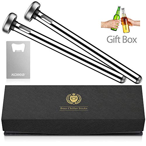 Kollea Beer Chiller Sticks for Bottles - Unique Beer Lovers Gifts for Men Boyfriend Colleague - Great Gift Ideas for Christmas, New Year, Birthday, Thanksgiving, Father's Day, Valentine's Day