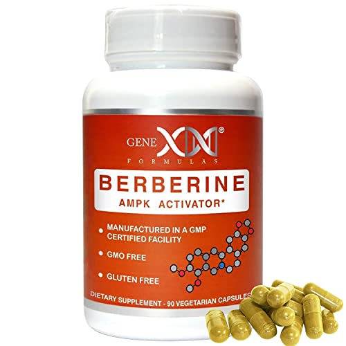 GENEX Berberine HCl 500mg - Powerful AMPK Activator, - Pairs Well with Resveratrol. (Vegetarian, Gluten-Free, Non-GMO) Root Extract Supplement