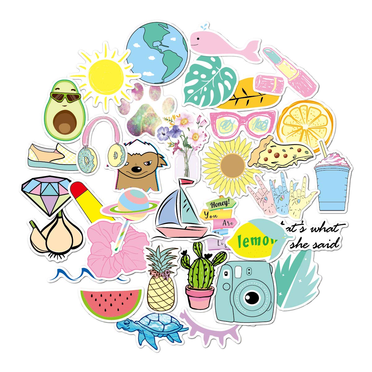 CHEETAH Cute Vsco Stickers for Hydro Flask Water Bottles 50-100 Pcs Trendy Cool Stickers for Teens Waterproof Vinyl Stickers (green-35 pcs)