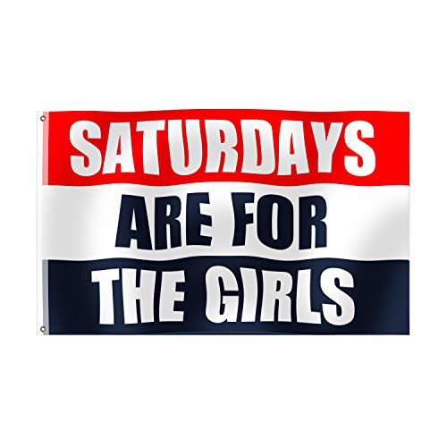LUTER 3x5 Feet Saturdays are for The Girls Flag, Polyester Bright Color Fade Resistant Flag with Two Brass Grommets for Outdoor & Indoor Decor