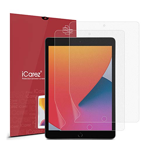 Book Cover iCarez [Anti-Glare] Matte Screen Protector for Apple 10.2-inch iPad 2019 Premium Easy to Install Reduce Fingerprint Bubble Free with Hinge Installation