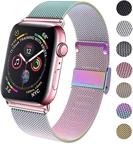 Book Cover GBPOOT Compatible for Apple Watch Band 38mm 40mm 42mm 44mm, Wristband Loop Replacement Band for Iwatch Series 4,Series 3,Series 2,Series 1,Colorful,42mm/44mm