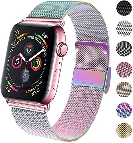 GBPOOT Compatible for Apple Watch Band 38mm 40mm 42mm 44mm, Wristband Loop Replacement Band for Iwatch Series 4,Series 3,Series 2,Series 1,Colorful,42mm/44mm