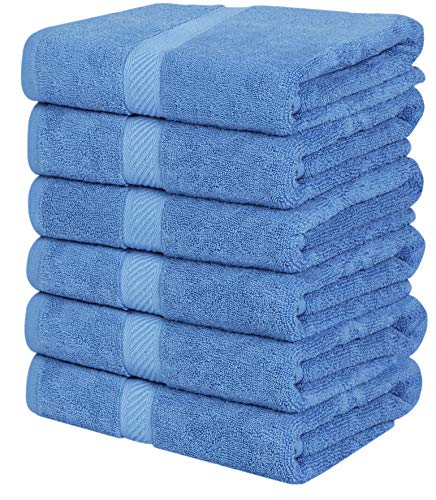 Book Cover Utopia Towels Cotton Towels, Electric Blue, 22 x 44 Inches Towels for Pool, Spa, and Gym Lightweight and Highly Absorbent Quick Drying Towels,(Pack of 6)