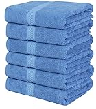Utopia Towels Cotton Towels, Electric Blue, 22 x 44 Inches Towels for Pool, Spa, and Gym Lightweight and Highly Absorbent Quick Drying Towels,(Pack of 6)