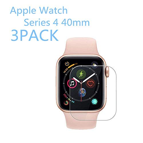 [3 Pack] Watch Screen Protector 40MM PET, hairbowsales HD Screen Protector Anti-Bubble Scratch-Resistant Guard Cover 3D Hydrogel Protective Soft Film Watch Series 4 40mm PET