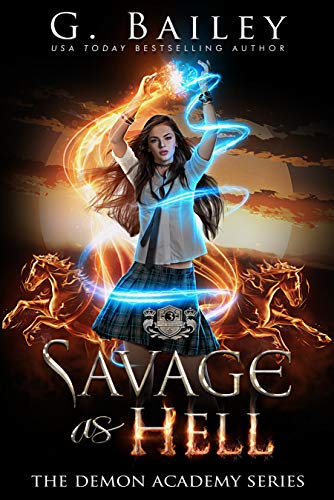 Book Cover Savage As Hell: A Reverse Harem Bully Romance (The Demon Academy Book 3)