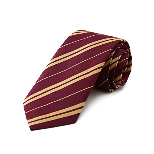 Giraffe Manufacturing Wizard Tie Harry Costume - Maroon and Gold Tie for Kids and Adults