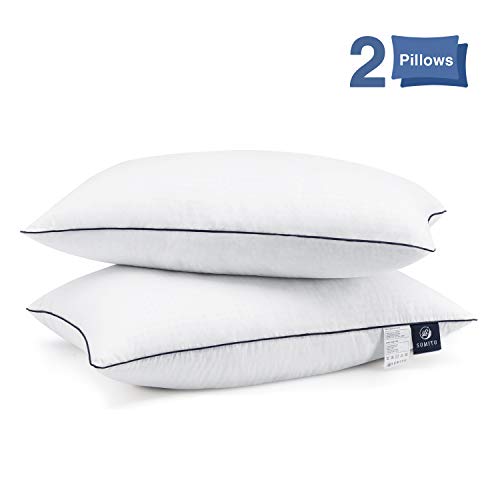 Book Cover Bed Pillows for Sleeping 2 Pack, Hypoallergenic Pillow for Side and Back Sleeper, Hotel Collection Gel Pillows, Down Alternative Cooling Pillow with Soft Premium Plush Fiber Fill, Standard Size