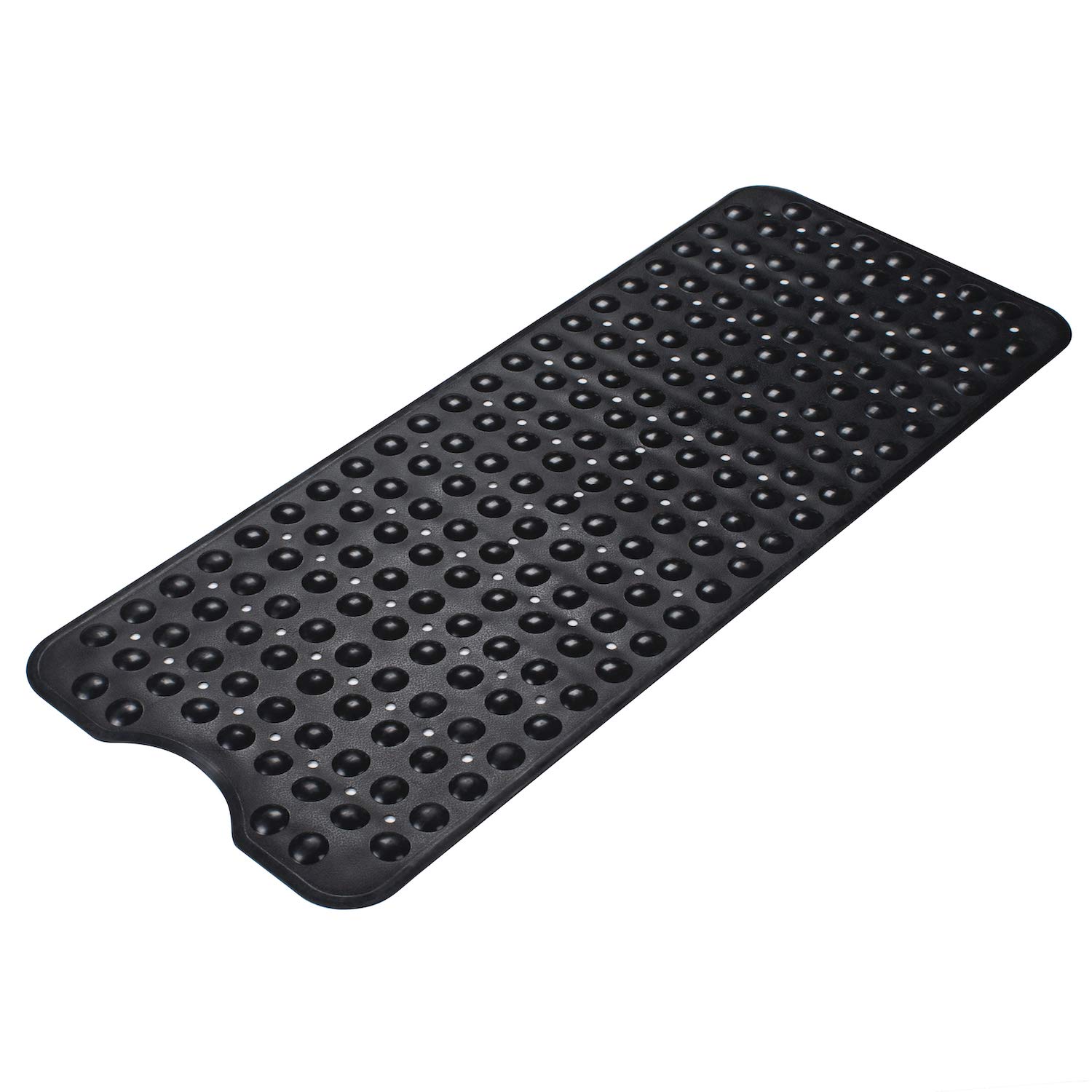 Book Cover AmazerBath Bath Tub Mat, Larger Suction Cups Bath Mats with Strong Grip, Safe TPE Material, Machine Washable, Non-Slip Shower Mats for Bathroom, 39 x 16 Inches (Black)