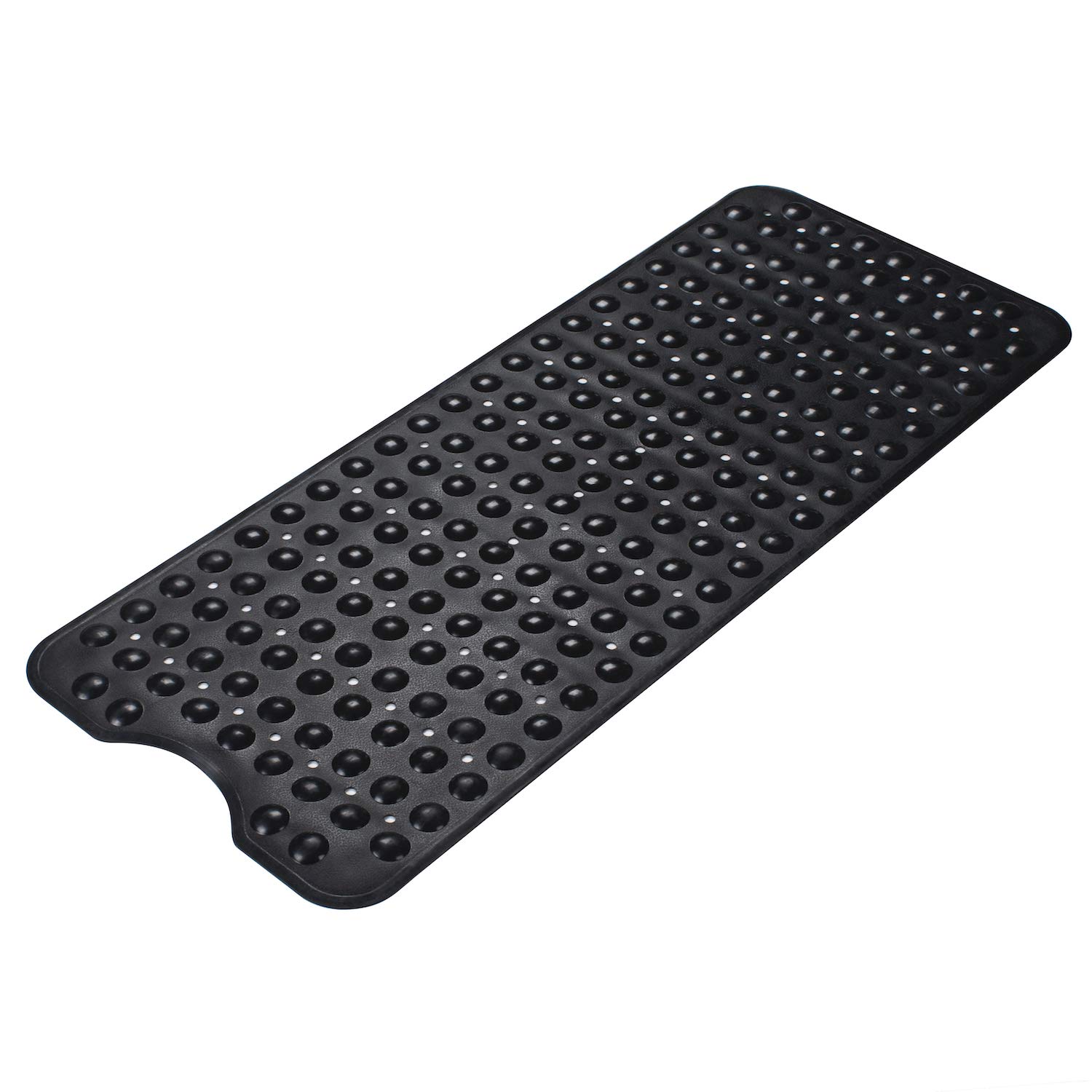 AmazerBath Bath Tub Mat, Larger Suction Cups Bath Mats with Strong Grip, Safe TPE Material, Machine Washable, Non-Slip Shower Mats for Bathroom, 39 x 16 Inches (Black)
