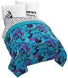 Jay Franco Fortnite Llama Geo 4 Piece Twin Bed Set - Includes Reversible Comforter & Sheet Set - Super Soft Fade Resistant Microfiber (Official Fortnite Product)