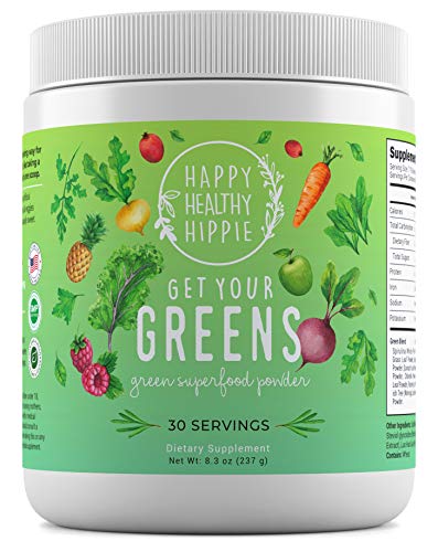 Book Cover Get Your Greens Super Greens Powder â€“ Powerful Servings of 10 Green Juice Blend, 8 Superfood Antioxidants, 6 Key Enzymes, 10 Billion Probiotics â€“ Delicious, Non-GMO, Sugar Free, Easy to Mix