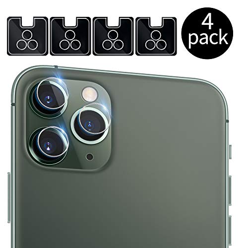 QHOHQ [4 Pack] Camera Lens Protector for iPhone 11 Pro(5.8"), iPhone 11 Pro Max(6.5"), Tempered Glass Ultra Thin High Definition Anti-Scratch Screen Protector