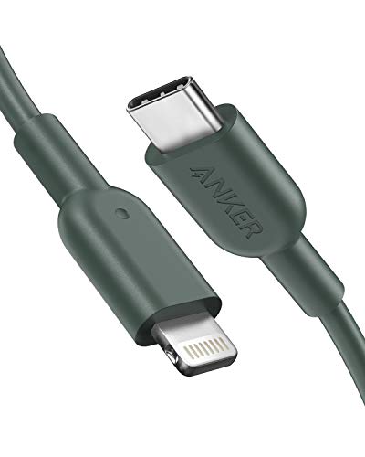 Anker New Nylon USB-C to Lightning Charging Cord for (6ft, MFi Certified) for iPhone 13 13 Pro 12 Pro Max 12 11 X XS XR 8 Plus, AirPods Pro, Supports Power Delivery (Green)