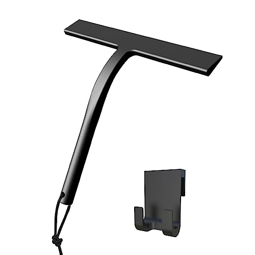 Silicone shower squeegee Non slip grip window squeegee glass squeegee glass cleaner window cleaner all-purpose squeegee shower cleaner with hook for shower glass squeegee, mirror & bathroom (B, Large)