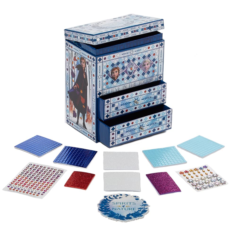 Book Cover Disney Frozen 2 Elsa Jewelry Box Craft Kit DIY Mosaic Box for Girls, Frozen 2 Toy for Kids