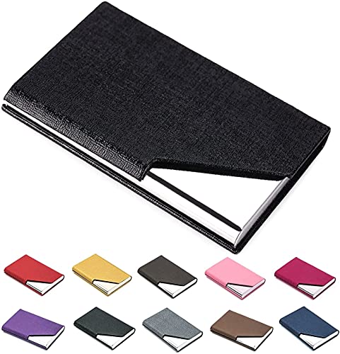 rts Credit Card Holder RFID Blocking Credit Debit ATM Business Visiting Name Wallet ID Protector Case PU Leather Steel for Men Women Festive Gifting for Family Friends Valentines SHE/HE Silver Black