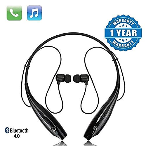 SHOPTOSHOP Bluetooth Wireless Headphones Sport Stereo Headsets Hands-Free with Microphone and Neckband for Android and Apple Devices (Multi Colored)