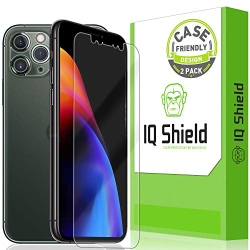 IQShield Screen Protector Compatible with Apple iPhone 11 Pro Max (6.5 inch)(2-Pack)(Case Friendly + Camera Lens) Anti-Bubble Clear Film