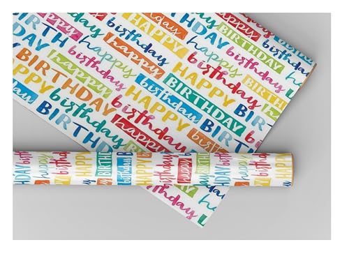 Accuprints Pack of 25 | Design Birthday print | Size 20 X 30 inch | Wrapping Paper Sheets for Birthday Gift Books Kids Decoration Diwali Marriage Girls Wedding Return Packing Packaging Boxes