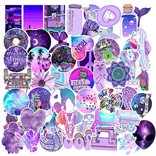 Book Cover Cute VSCO Purple Stickers for Water Bottles 50 Pack,ins Stickers,Laptop Stickers,Waterproof,Aesthetic,Fashion Stickers for Teens,Girls Perfect for Water Bottles,Phone,Travel Extra Durable Vinyl.