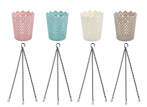 Book Cover Uarepretty Storage Bins Hanging Chain Flower Pot Basket Storage with Replacement Chain Hanger for Planters, Lanterns and Ornaments Household Items 8 Pcs