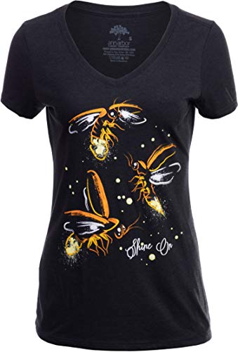 Fireflies | Lightning Bug Firefly Nature Art Insect Fire Fly V-Neck T-Shirt for Women