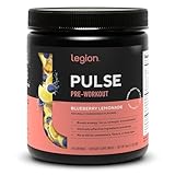 LEGION Pulse Pre Workout - All Natural Nitric Oxide Preworkout Drink to Boost Energy, Creatine Free, Naturally Sweetened, Beta Alanine, Citrulline, Alpha GPC (Blueberry Lemonade)