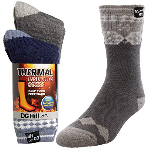 Book Cover DG Hill (2pk or 4pk Thermal Socks for Men and Women, Heated Winter Boot Socks, Insulated for Cold Weather