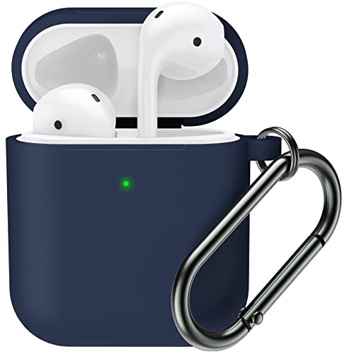 Book Cover Marge Plus for Airpods Case Cover with Keychain, Silicone Skin Cover for Women Men Compatible with Apple Airpods 2/1 Charging Case (Front LED Visible)