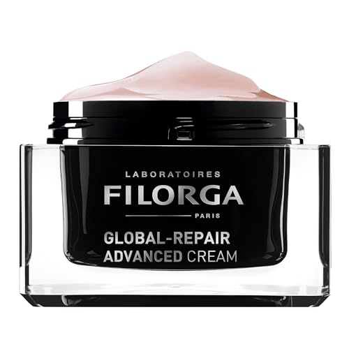 Filorga Global-Repair Advanced Anti Aging Daily Face Cream, Moisturizing Ceramides and Vitamins Reduce Deep Wrinkles and Boost Skin Firmness for Complexion Hydration Day or Night, 1.69 fl. oz.