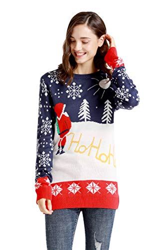 Book Cover Twotwowin Unisex Womenâ€™s Christmas Ugly Sweater Novelty Funny Snowflake Holiday Knitted Pullover Sweater