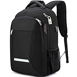 XQXA Laptop Backpack, Travel Backpack for Men & Women with USB Charging Port, Water Resistant Anti Theft College Computer Back Pack Bag Fits Up to 17 Inch Laptop- Black