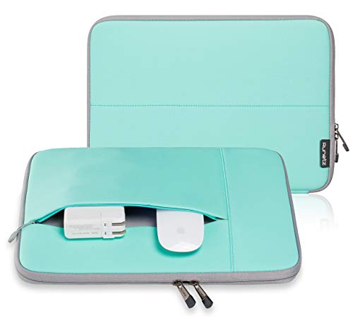 Book Cover Runetz Neoprene Sleeve for MacBook Pro 13 inch Sleeve - Laptop Sleeve 13 inch Notebook Computer Bag for MacBook Air 13 inch Sleeve Protective Case Cover with Accessory Pocket and Zipper, Teal