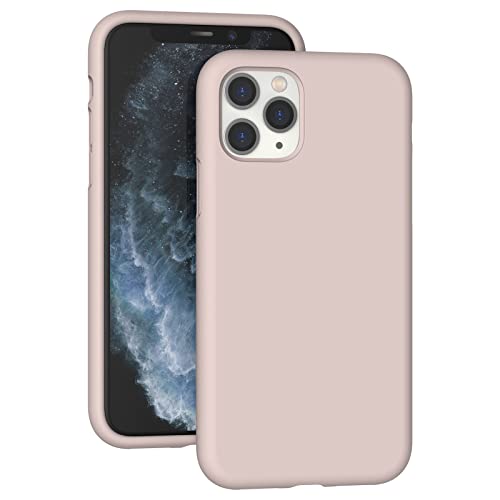 K TOMOTO Compatible with iPhone 11 Pro Max Case, Drop Protection Liquid Silicone Gel Rubber Full Body Bumper Cover with Soft Microfiber Shockproof Phone Case for iPhone 11 Pro Max 6.5", Pink Sand