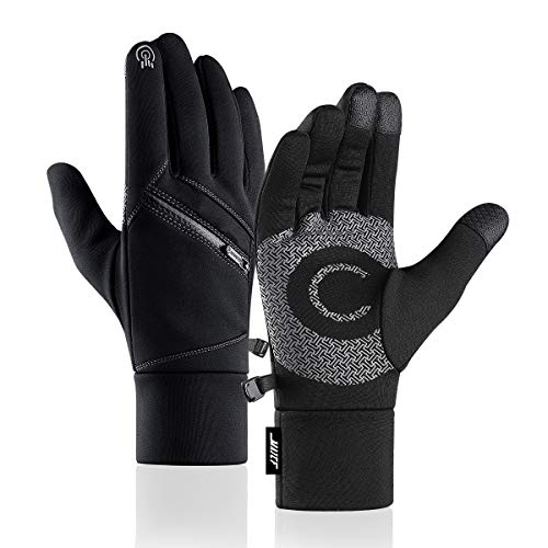 Book Cover MAJCF Winter Gloves, Cold Weather Gloves Touchscreen Warm Gloves Men & Women (Black, L)