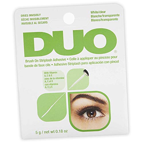Book Cover DUO Brush On Striplash Adhesive for False Strip Lashes, White/Clear & Dark Tone, 0.18 oz, 1-Pack & 2-Pack