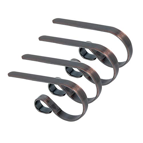 QinYing Christmas Hooks for Stockings,Socking Holders,Home Kitchen Hanging Hooks,Multiple Uses,Safty and Without Damage,4Pcs - Coffee