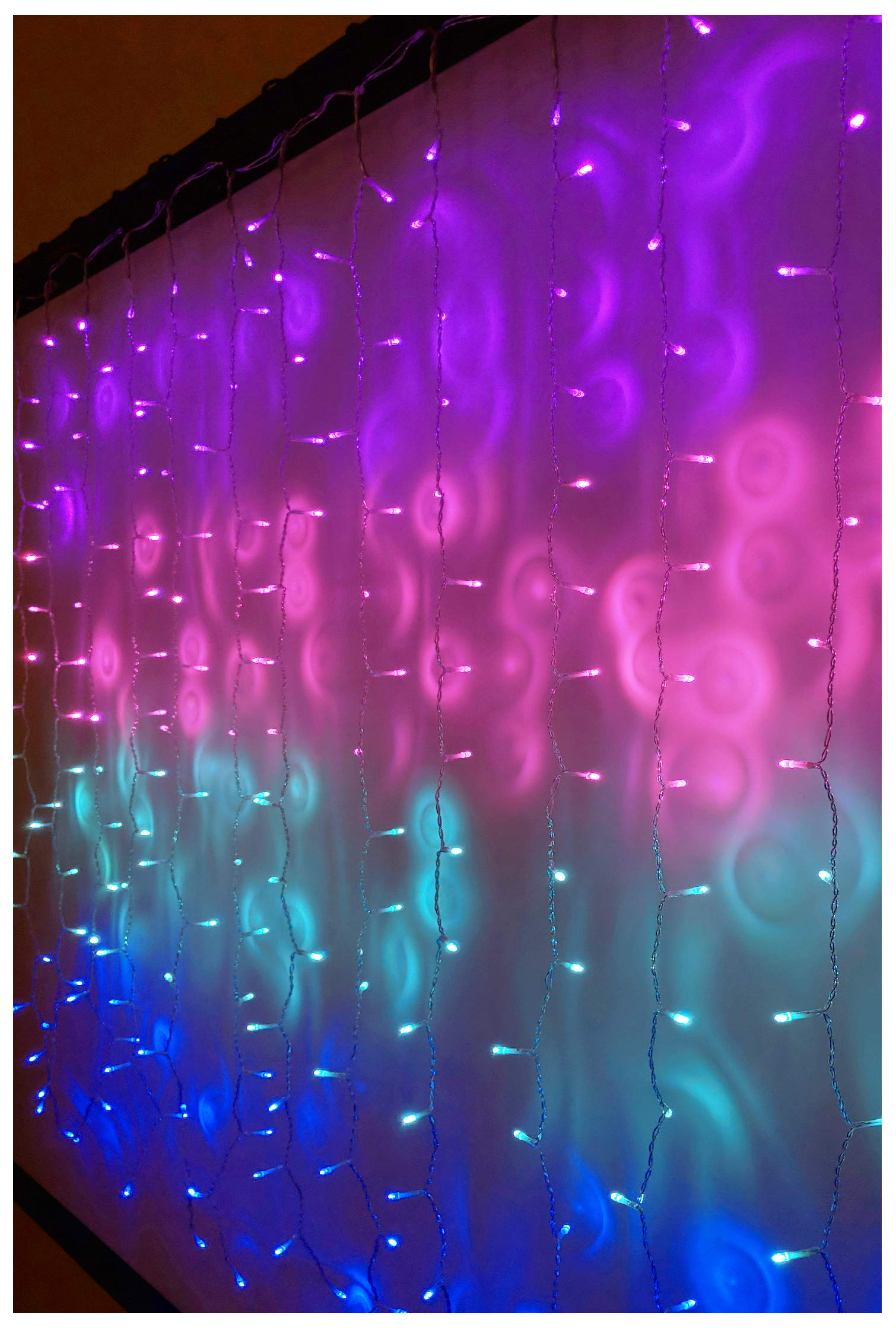 Book Cover Something Unicorn - LED String Curtain Lights with Dimmer Switch for Teen Room, Girls Room, College Dorm, Nursery and Kids Room Decor. Perfect for Mermaid, Purple, Pink Decoration. (Standard Version)