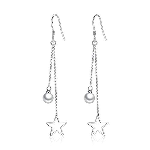 925 Sterling Silver Long Chain Tassels Hook Earring for Girls and Women