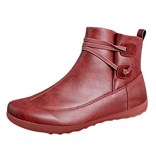 LowProfile Winter Arch Support Boots Vintage Leather Platform Boots Waterproof Round Toe Ankle Booties Damping Shoes