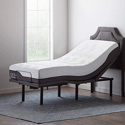 Book Cover LUCID L600 Adjustable Bed Base Frame - With Massage Features - Bluetooth Compatible with Companion App - Head and Foot Incline - Under Bed Lighting - Dual USB Charging Stations - Twin XL