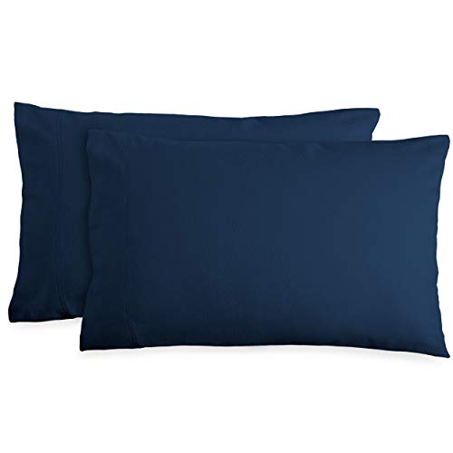 Bare Home Standard Flannel Pillowcase Set - 100% Cotton - Velvety Soft Heavyweight - Double Brushed Flannel (Standard Pillowcase Set of 2, Red)