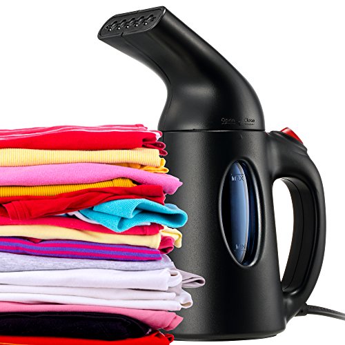 Book Cover Home Garment & Fabric Handheld Steamer – Portable, Lightweight Design & Travel Size – Ultra Fast Heat Up – Ideal for Clothes, Curtains, Carpets – Spit Free – Auto Shut Off Safety Function Black